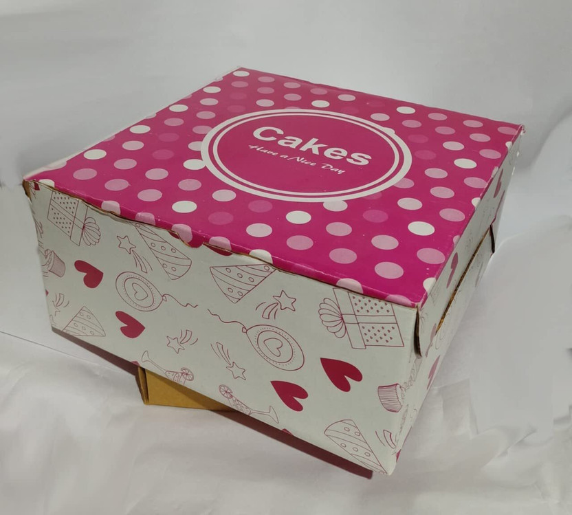 Grow Grow Packing Solution Cake Box Cardboard 3 Ply Corrugated Cake Boxes,Snacks,Pastry,Packaging Material,Printed 8x8x5 Inch Packaging Box(Pack of 50 Multicolor) - Flipkart Deal