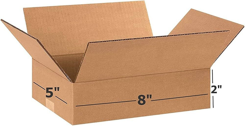 JIA INDUSTRIES Corrugated Cardboard, Craft Paper, Paper Square Box Packaging Material, 8x5x2 Inch Packaging Box(Pack of 25 Brown)