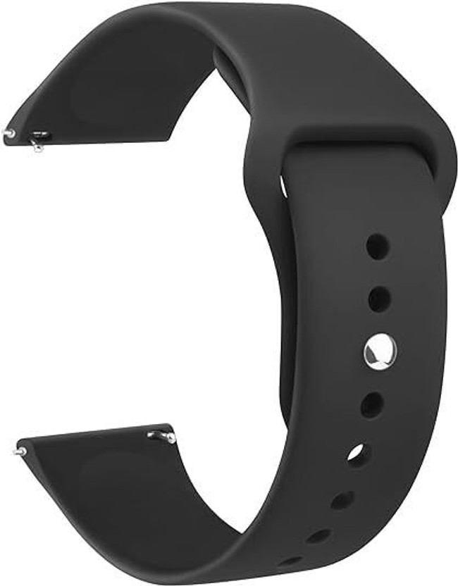 sounce sounce 22mm Silicone Smartwatch Replacement Strap with RustFree Button for 22mm Watches Smart Watch Strap(Black) - Flipkart Deal