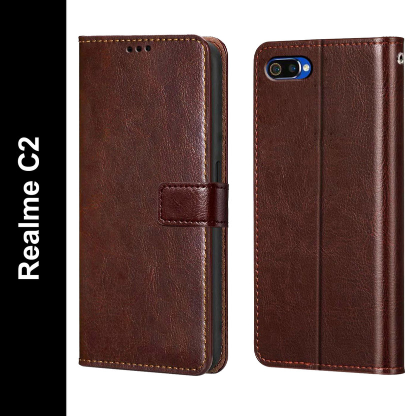 SoftTech Back Cover for Realme C2(Brown, Dual Protection, Pack of: 1)