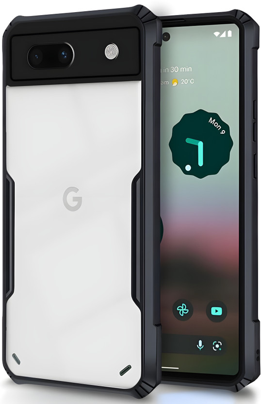 Foncase Back Cover for Google Pixel 6a(Transparent, Black, Dual Protection, Pack of: 1)