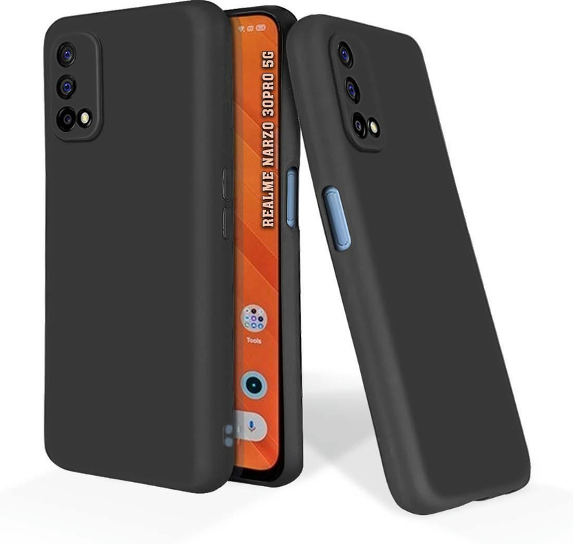 printwhiz Back Cover for Realme Narzo 30 Pro(Black)