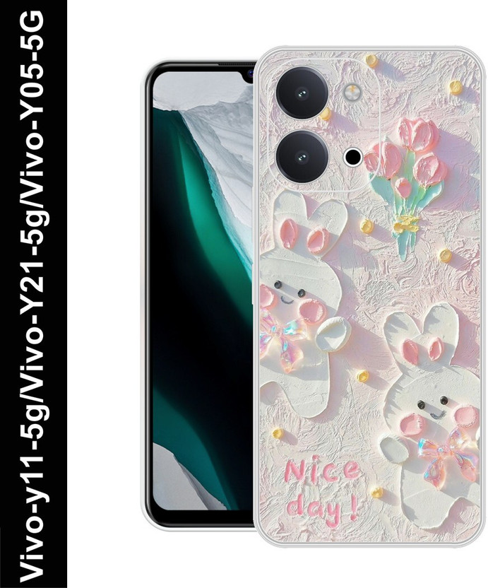 ARTOSS Back Cover for vivo Y11 5G,vivo Y21 5G,vivo Y05 textured clay,cute teddy,girlish printed back cover(Multicolor, Grip Case, Silicon, Pack of: 1)