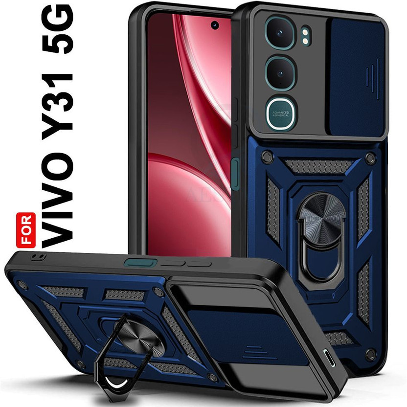 Vivo AESTMO Back Cover for Vivo Y31 5G(Blue, Slider, Polycarbonate, Thermoplastic Polyurethane, Pack of: 1) - Flipkart Deal