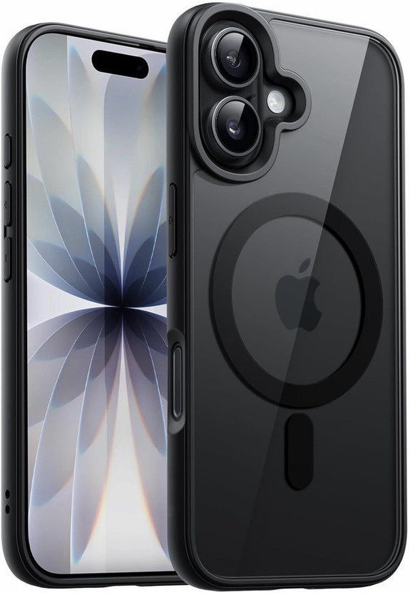 Flipkart SmartBuy Back Cover for iPhone 17(Transparent, Black, Magsafe, Thermoplastic Polyurethane, Pack of: 1)