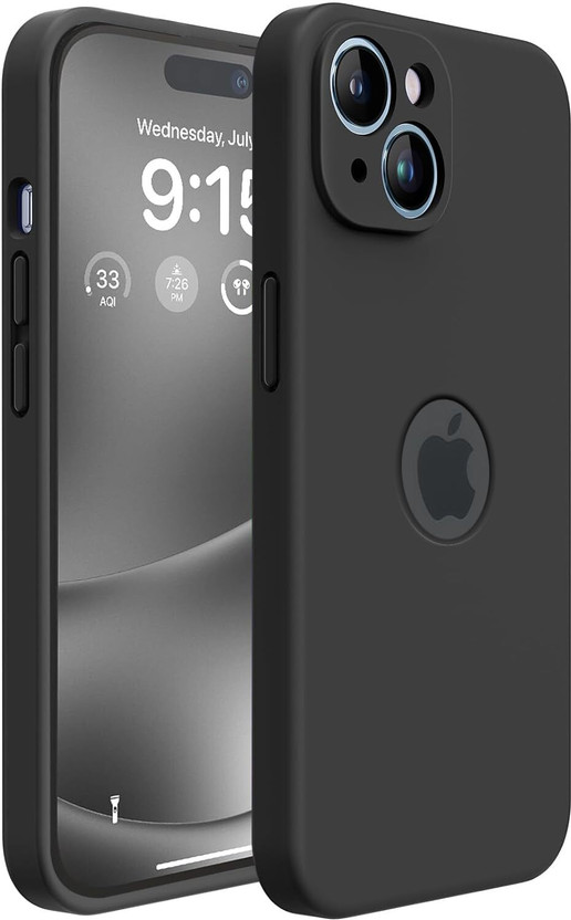FlareHUB Back Cover for Apple iPhone 15(Black, Matte Finish, Silicon, Pack of: 1)