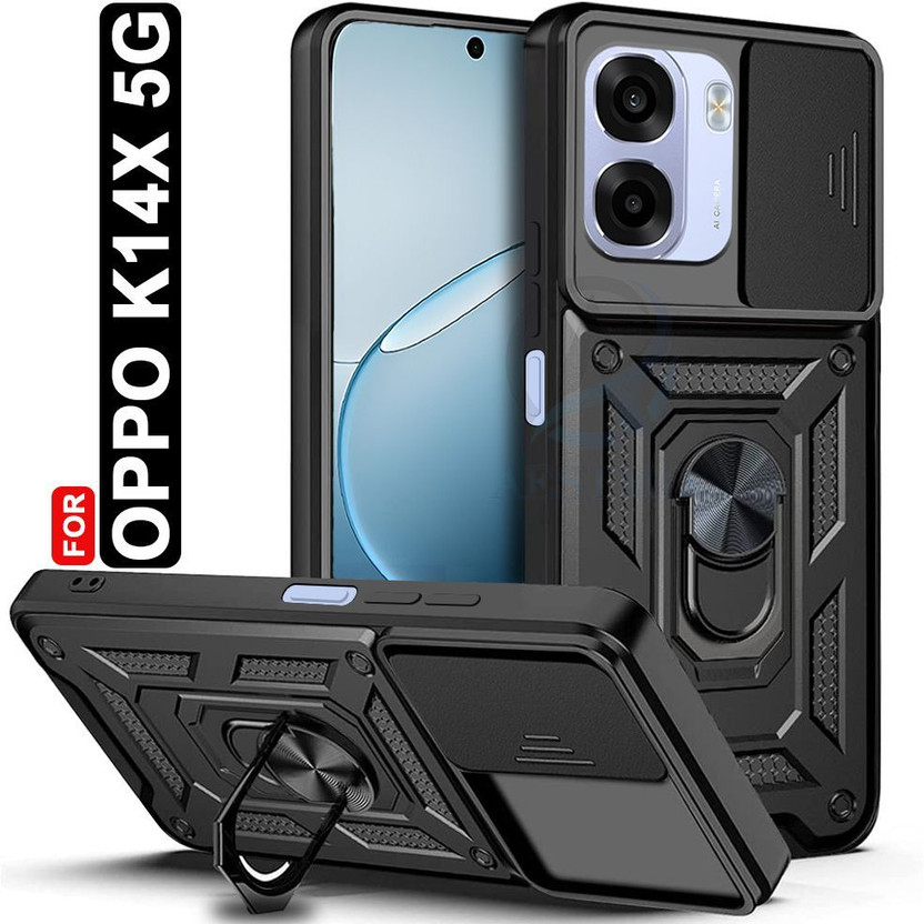 Oppo AESTMO Back Cover for Oppo K14X 5G(Black, Slider, Polycarbonate, Thermoplastic Polyurethane, Pack of: 1) - Flipkart Deal