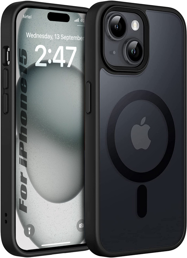 Enflamo Back Cover for Apple iPhone 15(Black, Magsafe, Polycarbonate, Pack of: 1)