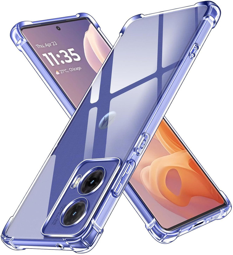 RUNICHA Back Cover for MOTOROLA Edge 50 Fusion(Transparent, Grip Case, Pack of: 1)