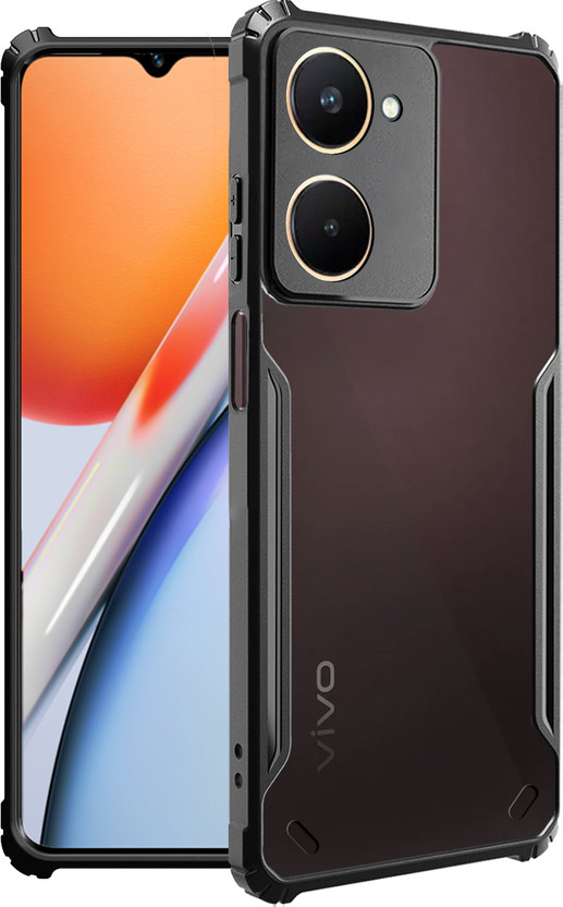 HUPSHY Back Cover for vivo Y28s 5G(Black, Shock Proof, Pack of: 1)