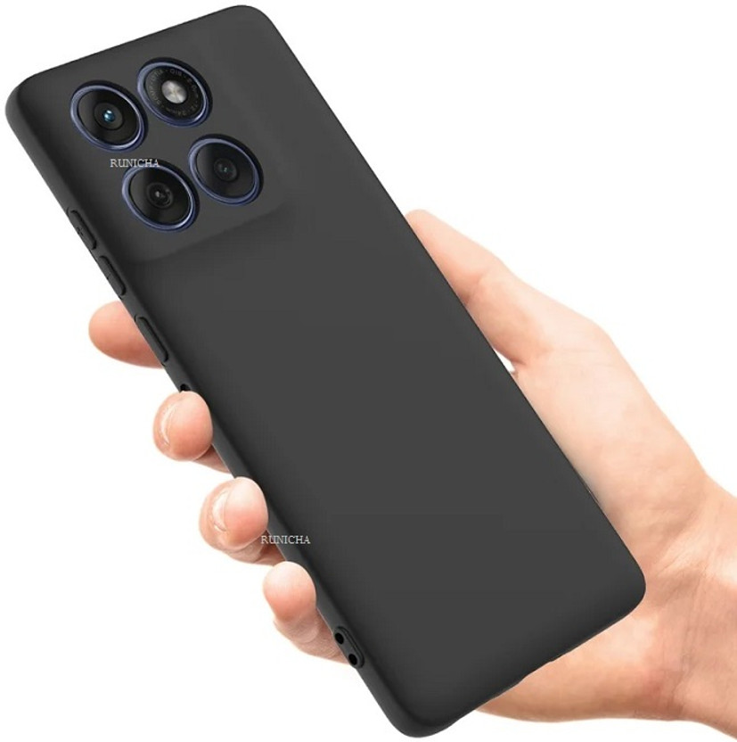 RUNICHA Back Cover for MOTOROLA Edge 60 Fusion 5G(Black, Grip Case, Pack of: 1)