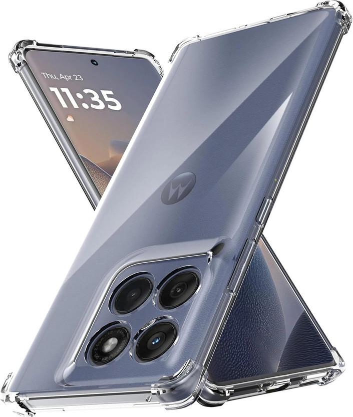 Lustree Back Cover for Motorola Edge 60 Pro(Transparent, Flexible, Silicon, Pack of: 1)