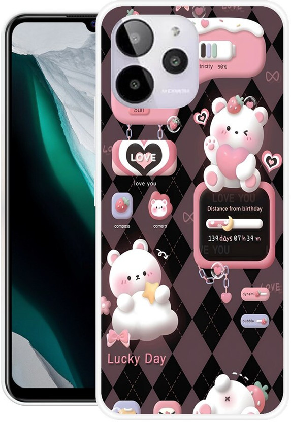 icusto Back Cover for LAVA YUVA 2 PRO, LZX408 For Her, Girls, pink Back Cover(Multicolor, Dual Protection, Silicon, Pack of: 1)