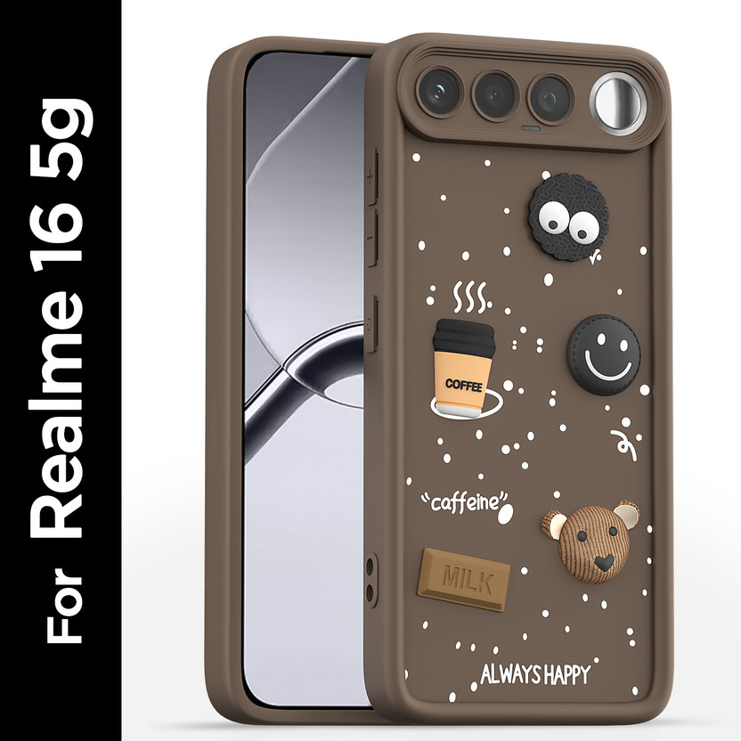 GLOBAL NOMAD Back Cover for Realme 16 5G(Brown, Grip Case, Silicon, Pack of: 1)