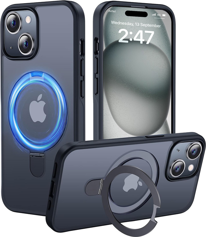 Enflamo Back Cover for Apple iPhone 15(Black, Magsafe, Polycarbonate, Pack of: 1)
