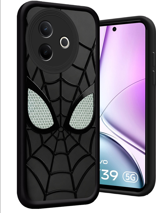 CASEHYP Back Cover for Vivo Y39 5G Spiderman Printed Shockproof Cover(Black, Grip Case, Silicon, Pack of: 1)