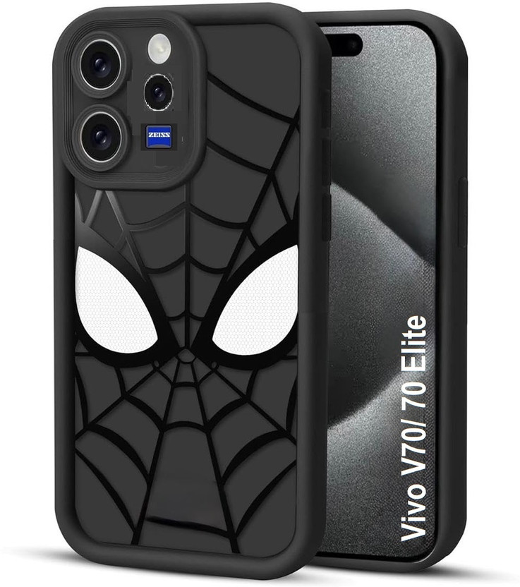 Vonqo Back Cover for vivo V70 Elite(Black, Dual Protection, Silicon, Pack of: 1)