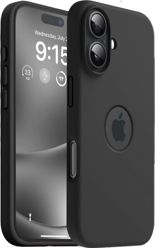 COVJ Back Cover for iPhone 16(Black, Dual Protection, Silicon, Pack of: 1)