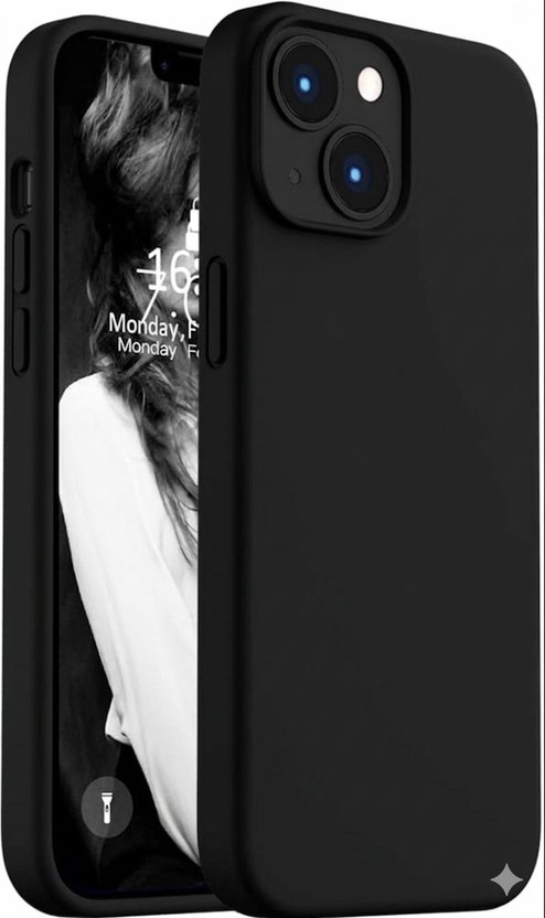 Celvas Back Cover for Apple iPhone 15(Black, Matte Finish, Silicon, Pack of: 1)