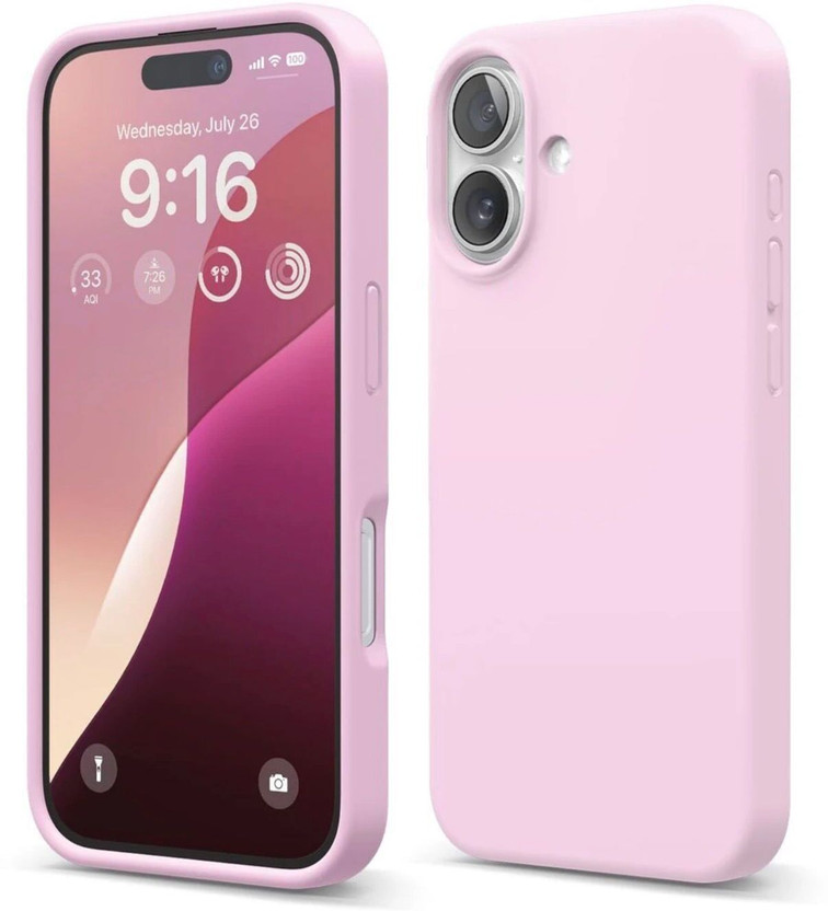 Celvas Back Cover for iPhone 16(Pink, Flexible, Silicon, Pack of: 1)