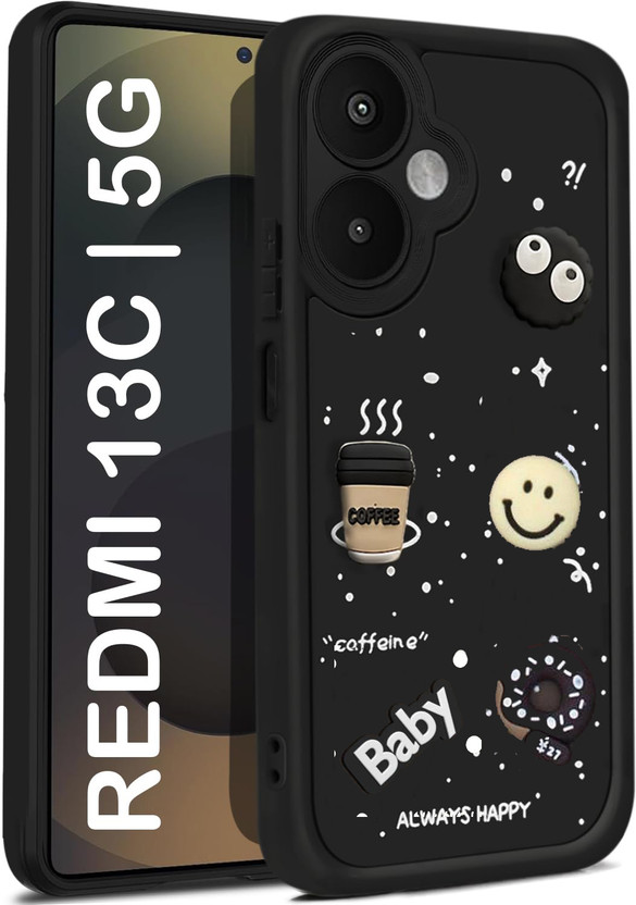 Micvir Back Cover for Redmi 13C 5G(Black, Silicon, Pack of: 1)