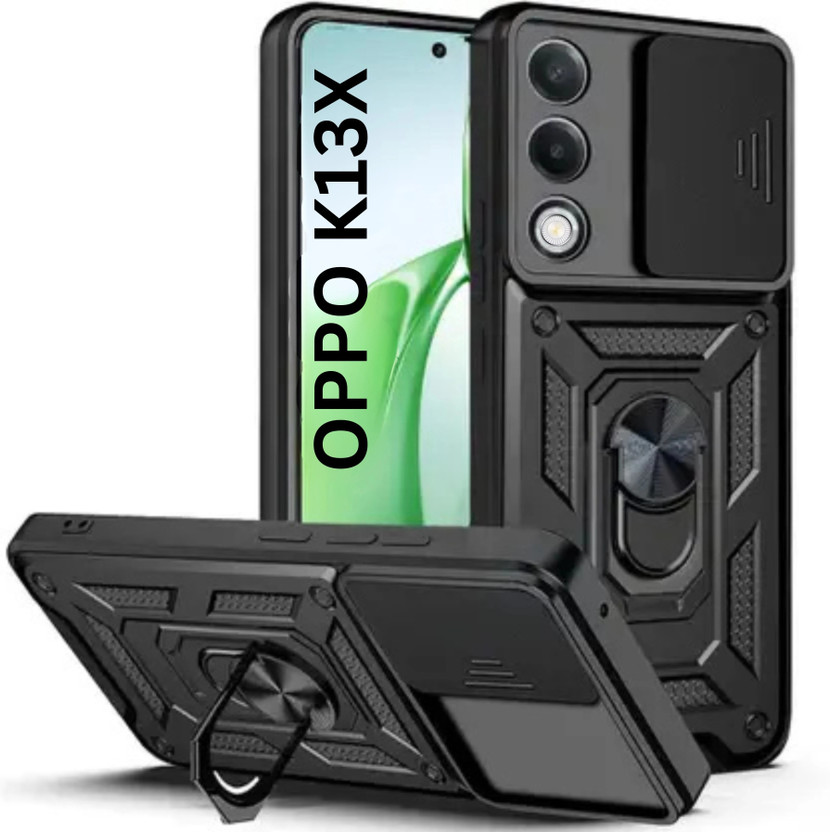 Fablue Back Cover for OPPO K13x 5G(Black, Rugged Armor, Fiber, Pack of: 1)