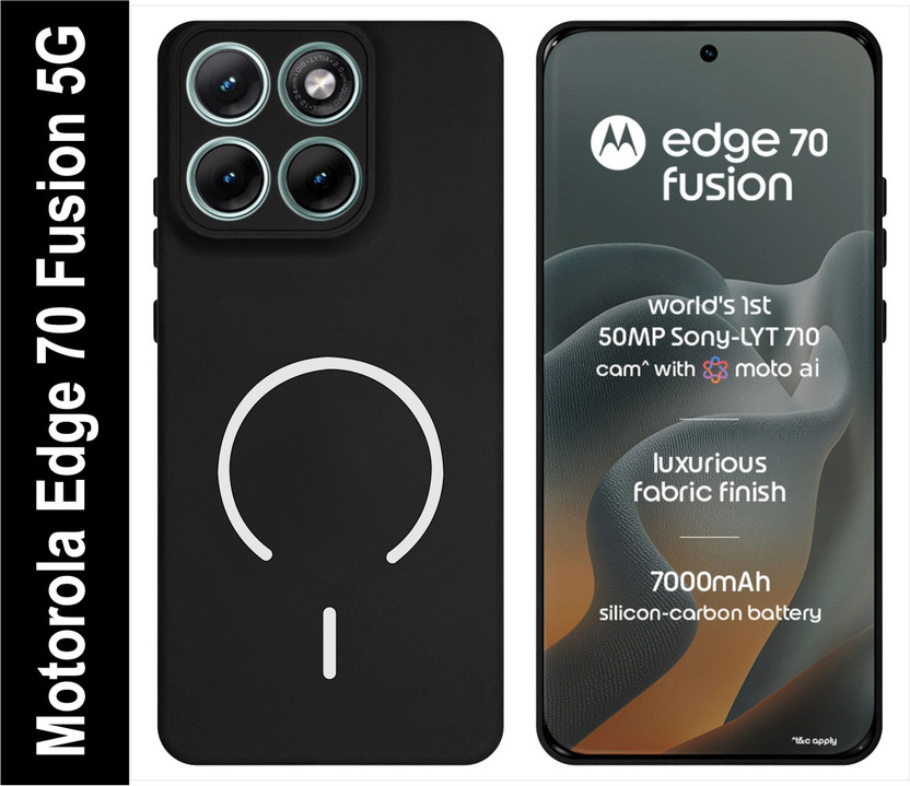 SBMS Back Cover for Motorola Moto Edge 70 Fusion 5G(Black, Shock Proof, Silicon, Pack of: 1)