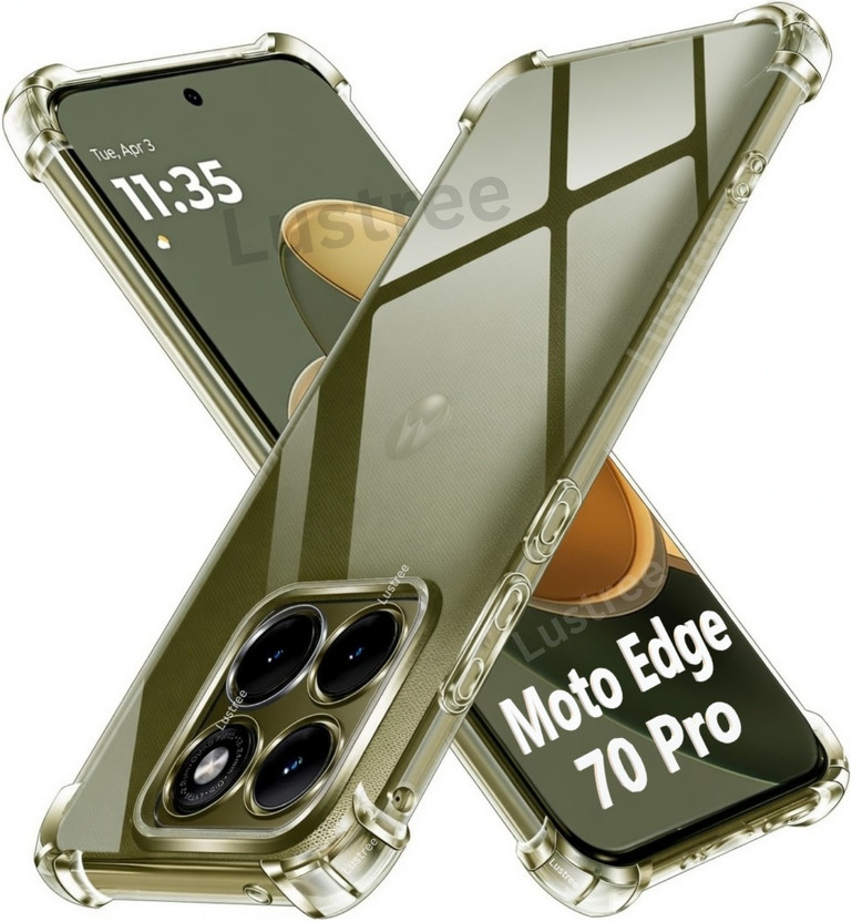 Lustree Back Cover for Motorola Edge 70 pro / 70 Pro Plus + 5G, Moto Edge 70 Pro Plus + / 70 Pro 5G(Transparent, Camera Bump Protector, Rubber, Pack of: 1)