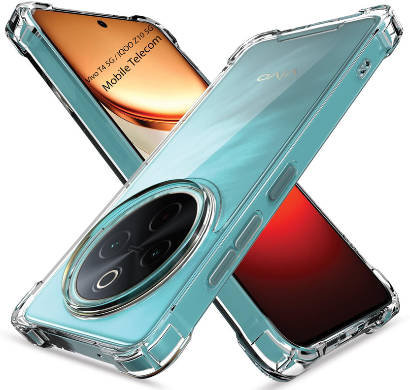 Outlier Back Cover for vivo T4 5G(Transparent, Silicon, Pack of: 1)