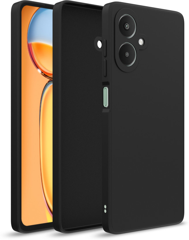 Pikkme Back Cover for Redmi 13C 5G(Black, Camera Bump Protector, Silicon, Pack of: 1)