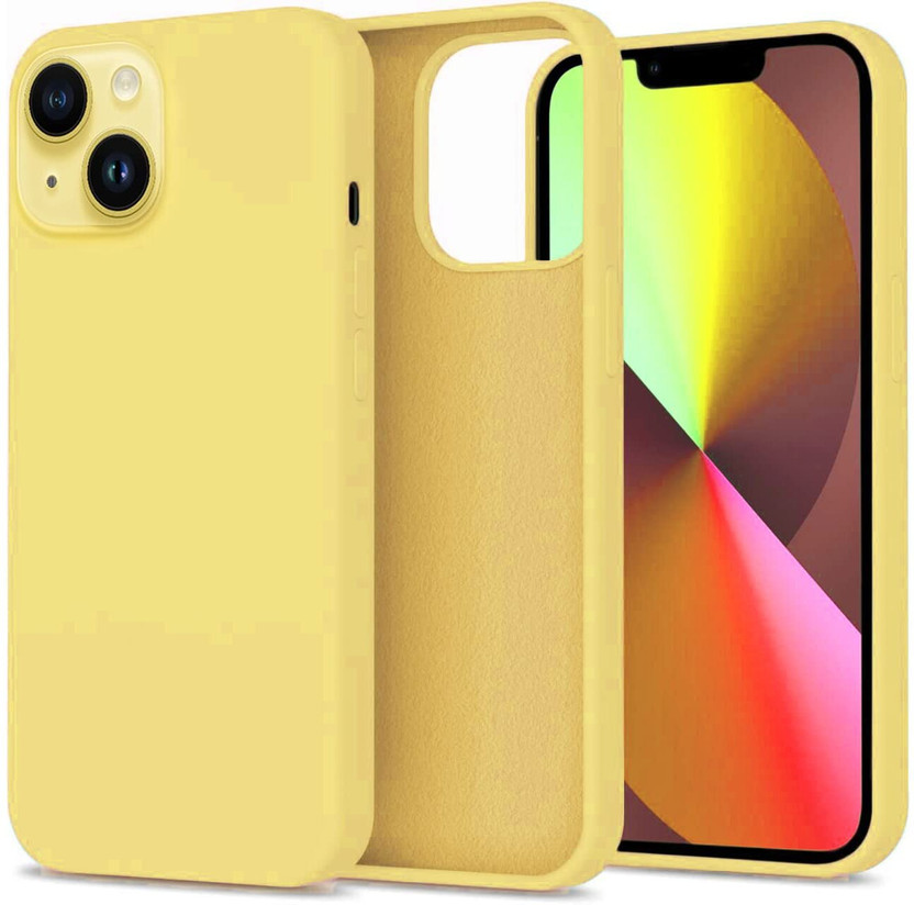 fi-yonity Back Cover for Apple iPhone 15(Yellow, Flexible, Silicon, Cloth, Pack of: 1)