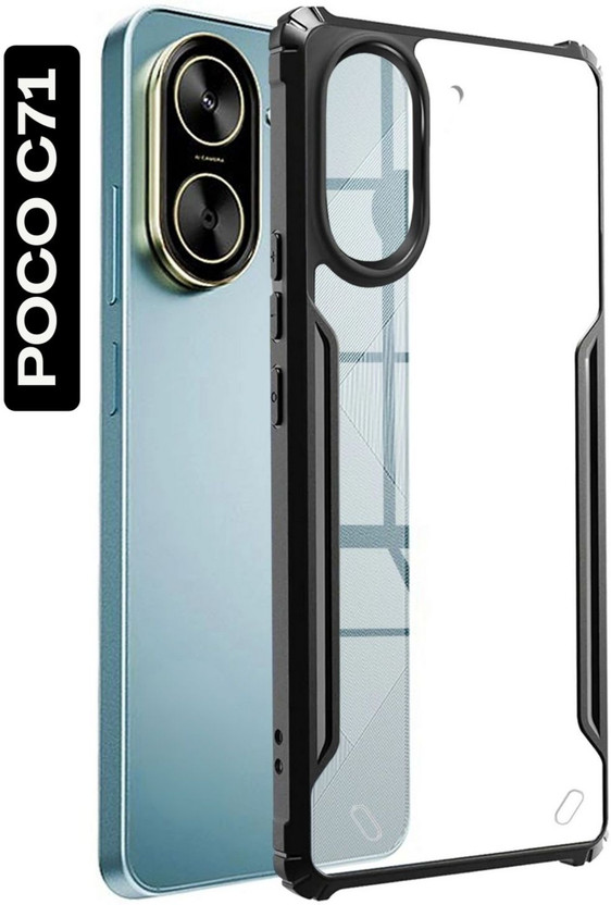Flipkart SmartBuy Back Cover for POCO C71(Black, Transparent, Shock Proof, Plastic, Pack of: 1)