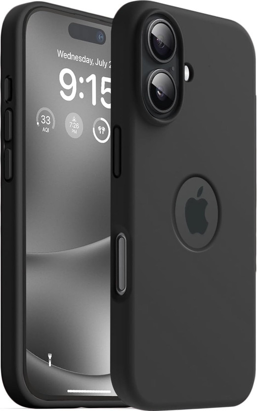 COVJ Back Cover for Apple iPhone 17(Black, Dual Protection, Silicon, Pack of: 1)