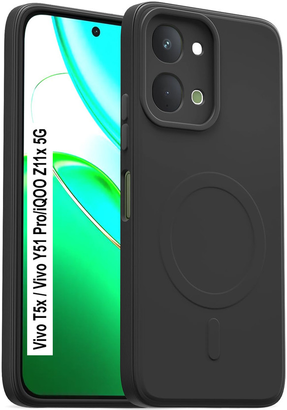 My Thing! Back Cover for Vivo T5x, Vivo Y51 Pro, iQOO Z11x 5G, Mag-Safe Logo (Not Mag-Safe Compatible)(Black, Flexible, Thermoplastic Polyurethane, Pack of: 1)