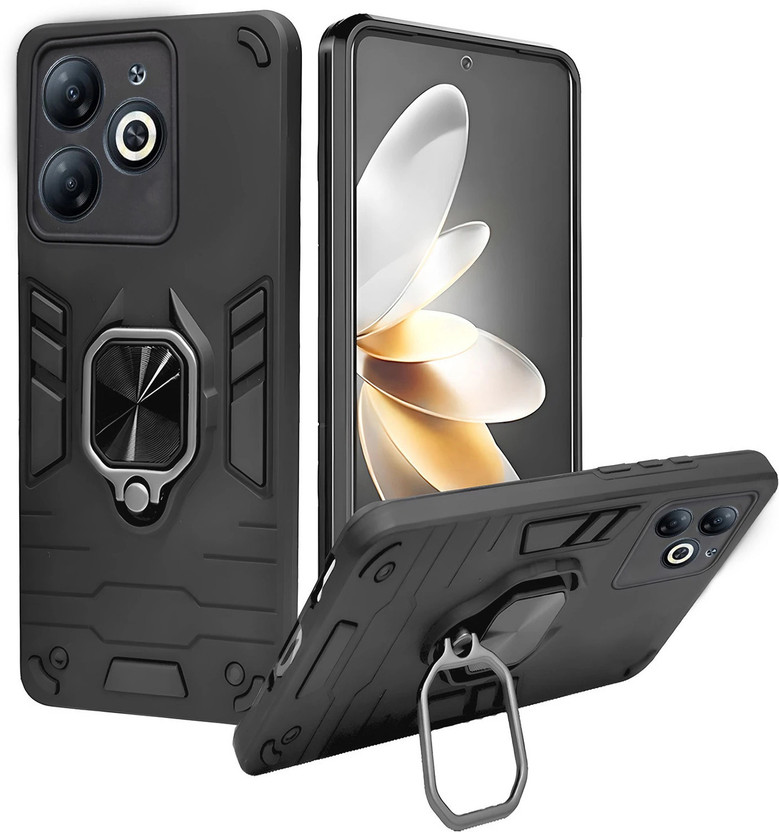 Artistque Back Cover for Infinix Smart 8 HD(Black, Ring Case, Silicon, Pack of: 1)