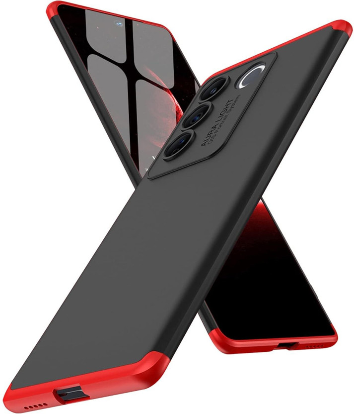 FlareHUB Back Cover for Vivo V27(Red, Hard Case, Pack of: 1)