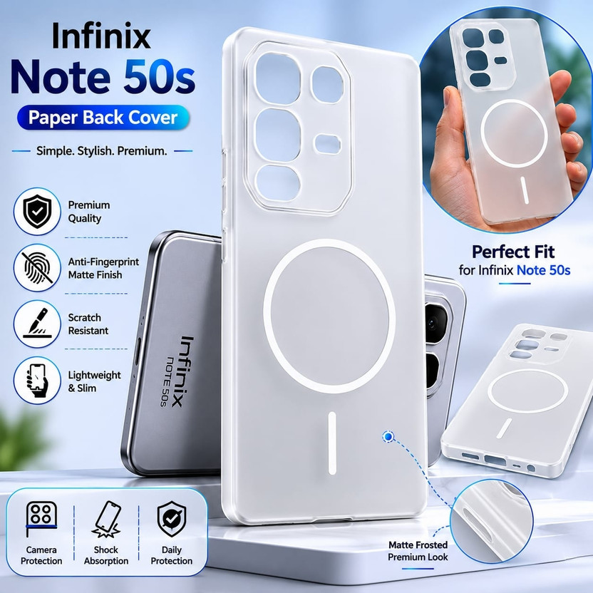 Nice Assoseries HUB Back Cover for Infinix Note 50s 5G+(White, Magsafe, Silicon)