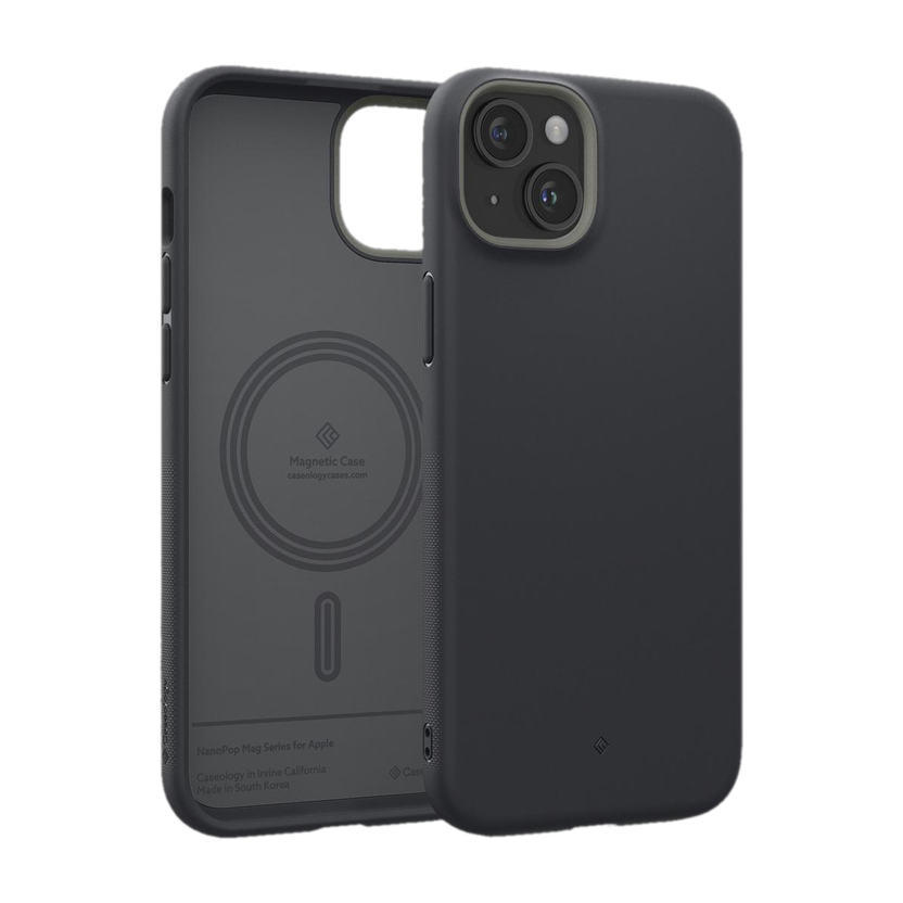 Caseology by Spigen Nano Pop Mag Back Cover for Apple iPhone 13/14/15(Black, Dual Protection, Thermoplastic Polyurethane, Pack of: 1)