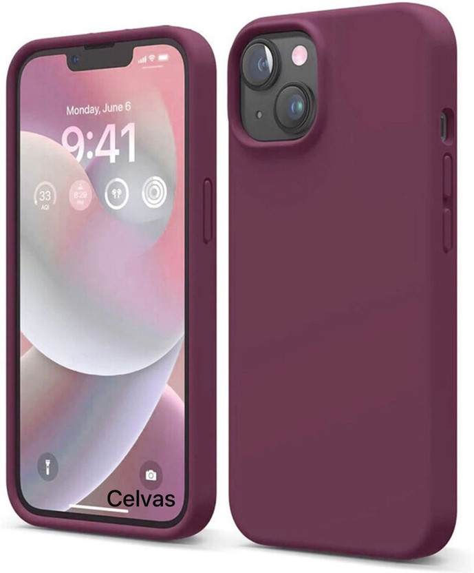 Celvas Back Cover for Apple iPhone 13(Maroon, Flexible, Silicon, Pack of: 1)