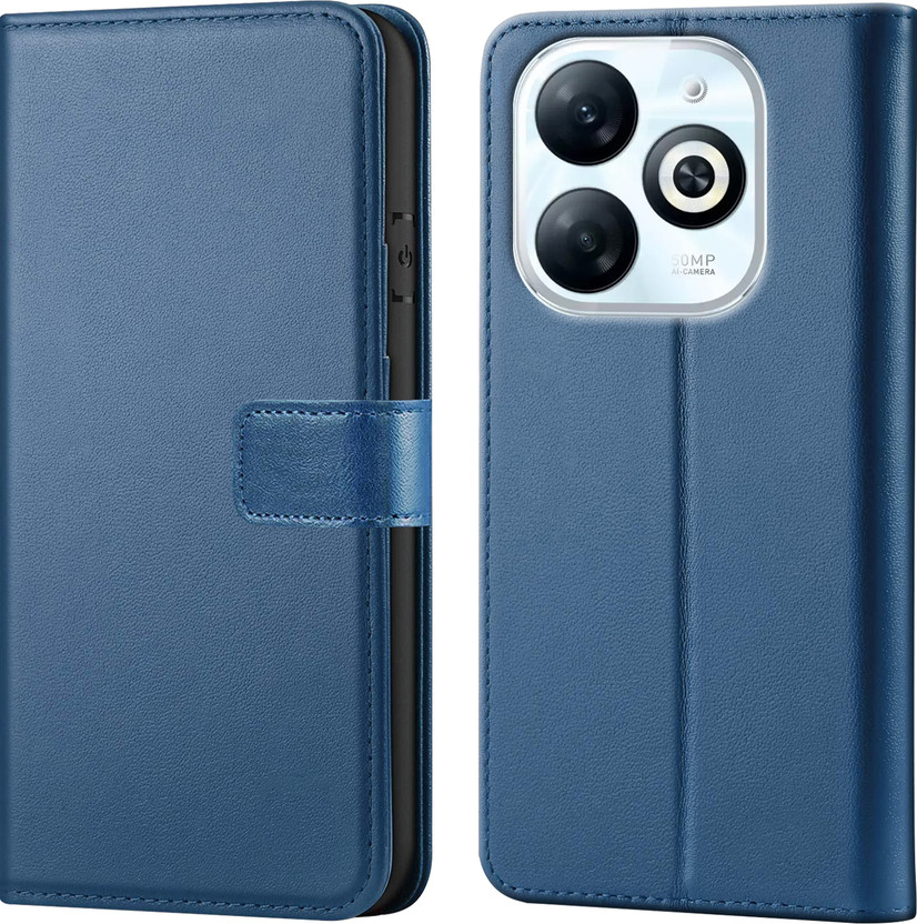 Forego Back Cover for Infinix SMART 8 HD(Blue, Cases with Holder, Artificial Leather, Pack of: 1)
