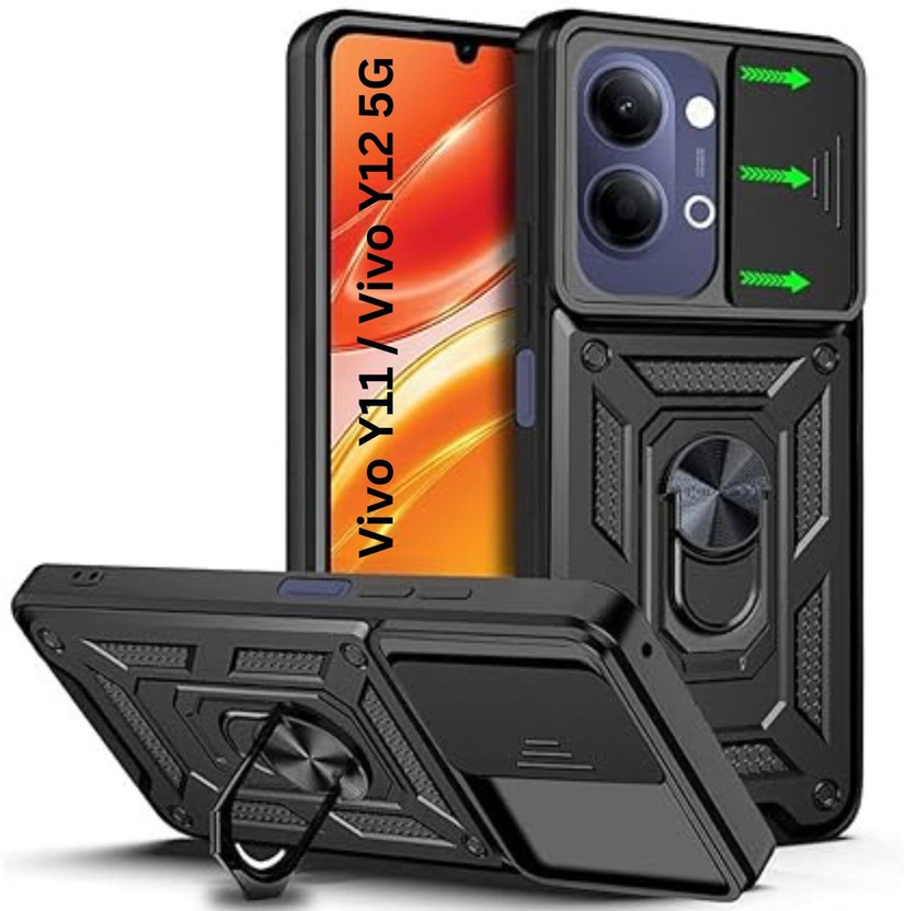 Fablue Back Cover for Vivo Y11 5G(Black, Rugged Armor, Fiber, Pack of: 1)