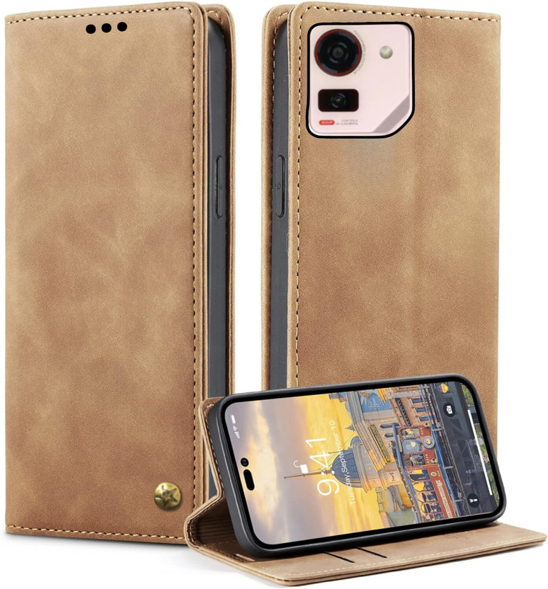 XSHIELD Front & Back Case for Ai Plus 5G | Premium Business Series Wallet Flip Back Cover(Brown, Dual Protection, Pack of: 1)
