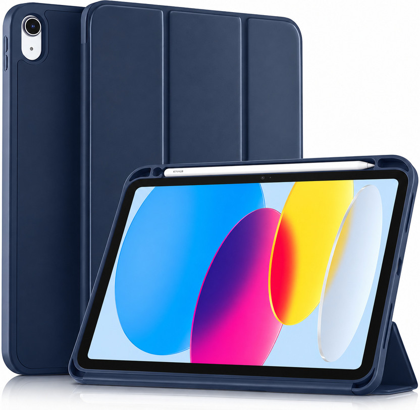 Proelite Flip Cover for iPad (A16) 11th/10th Gen (2025/2022) [Auto Sleep/Wake Cover] [Soft Flexible Case](Blue, Cases with Holder, Artificial Leather, Pack of: 1)