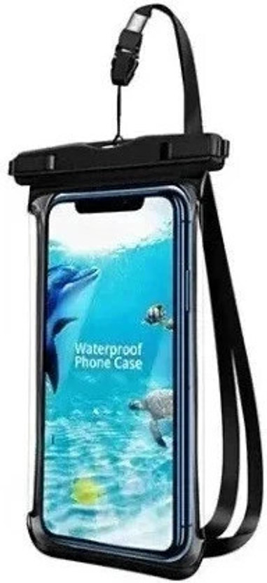 NVIRAV Pouch for Pouch Fits All Mobile phones(Black, Transparent, Waterproof, Plastic, Pack of: 1)