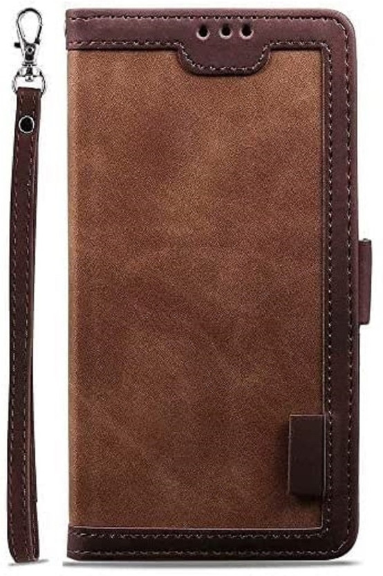 TELETEL Wallet Case Cover for Oppo A53(Brown, Cases with Holder, Leather, Pack of: 1)