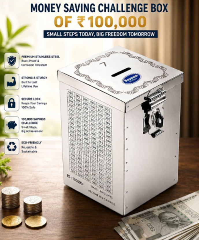 KOKOLINE KOKO Line Money Saving Box 100000 Rupees Saving Challenge Box Coin Bank Cash Box(1 Compartments)