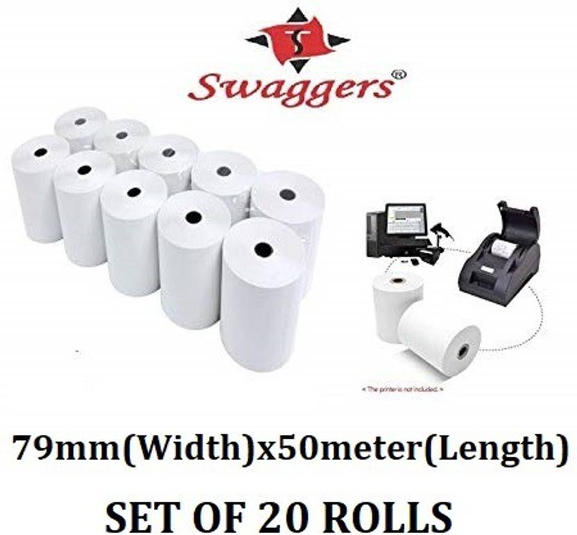 SWAGGERS 3Inch Pos Thermal Printer Paper Rolls 79mm Width x50meter