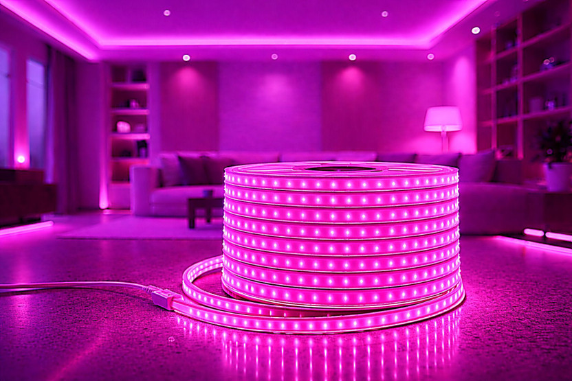 Hybrix 2835 Ultra Bright LED False Ceiling Cove Light (4 Mtr) With Adapter, Pink Color Ceiling Light Ceiling Lamp(Pink)