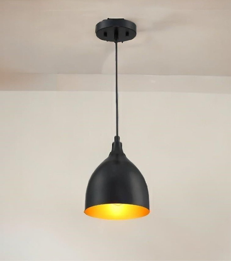 Zp Lighting Modern Pendant Hanging Ceiling Light For Living Room & Indoor Decor Chandelier Ceiling Lamp(Black, Yellow)