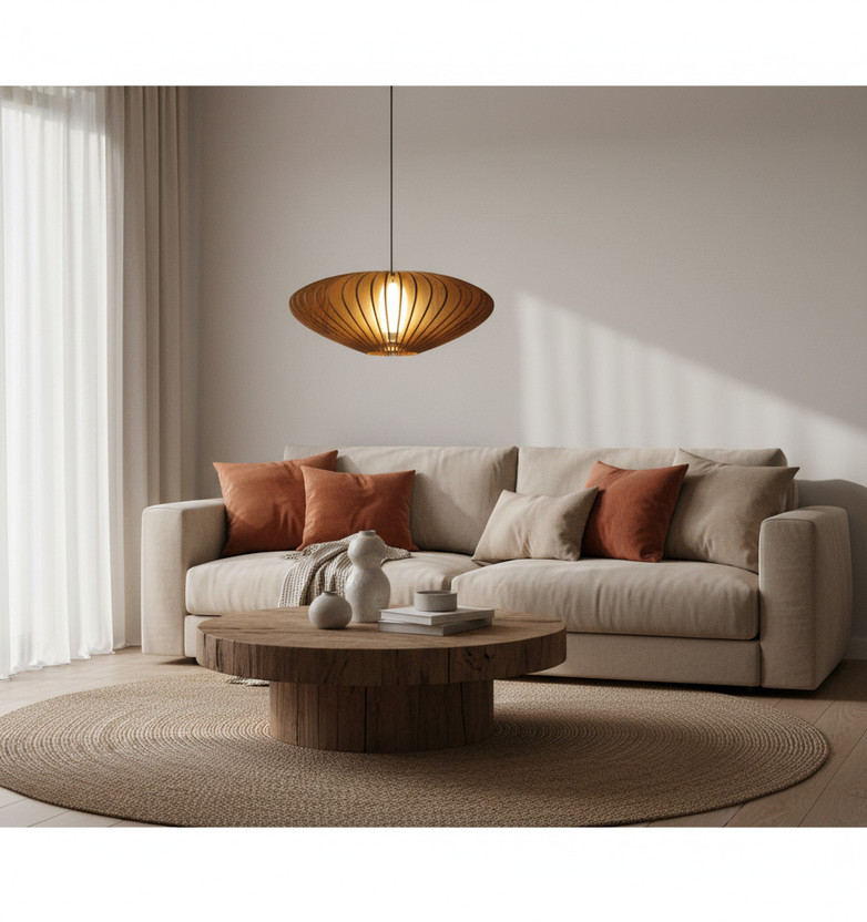 Shiv Shiv Rudra Creation Premium Handcrafted Wooden Slat Pendant Light Pendant Lamp Ceiling Lamp(Brown) - Flipkart Deal